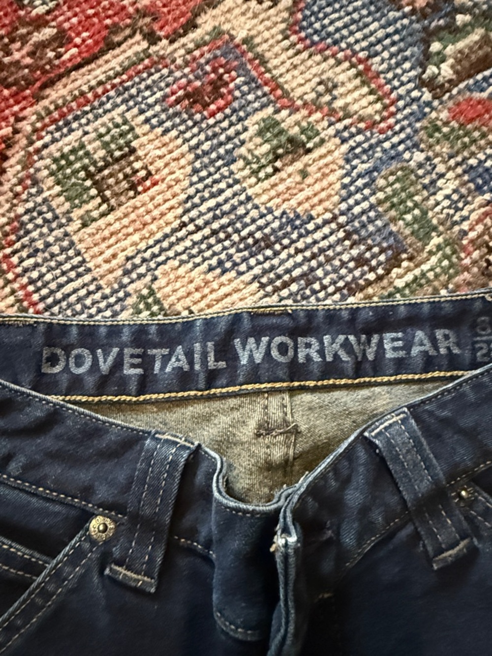 Dovetail Workwear Women's Straight Leg Jeans - Dark Blue - Picture 3 of 7